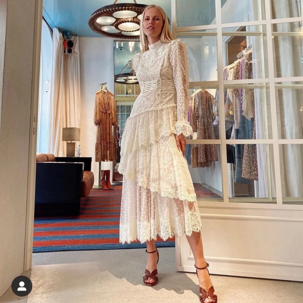 Zimmermann Lace Concert Midi Dress